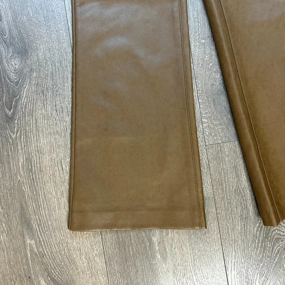 Aritzia Wilfred Adele Pant Flared Wide Leg Vegan Faux Leather Trouser High Rise - Picture 10 of 16